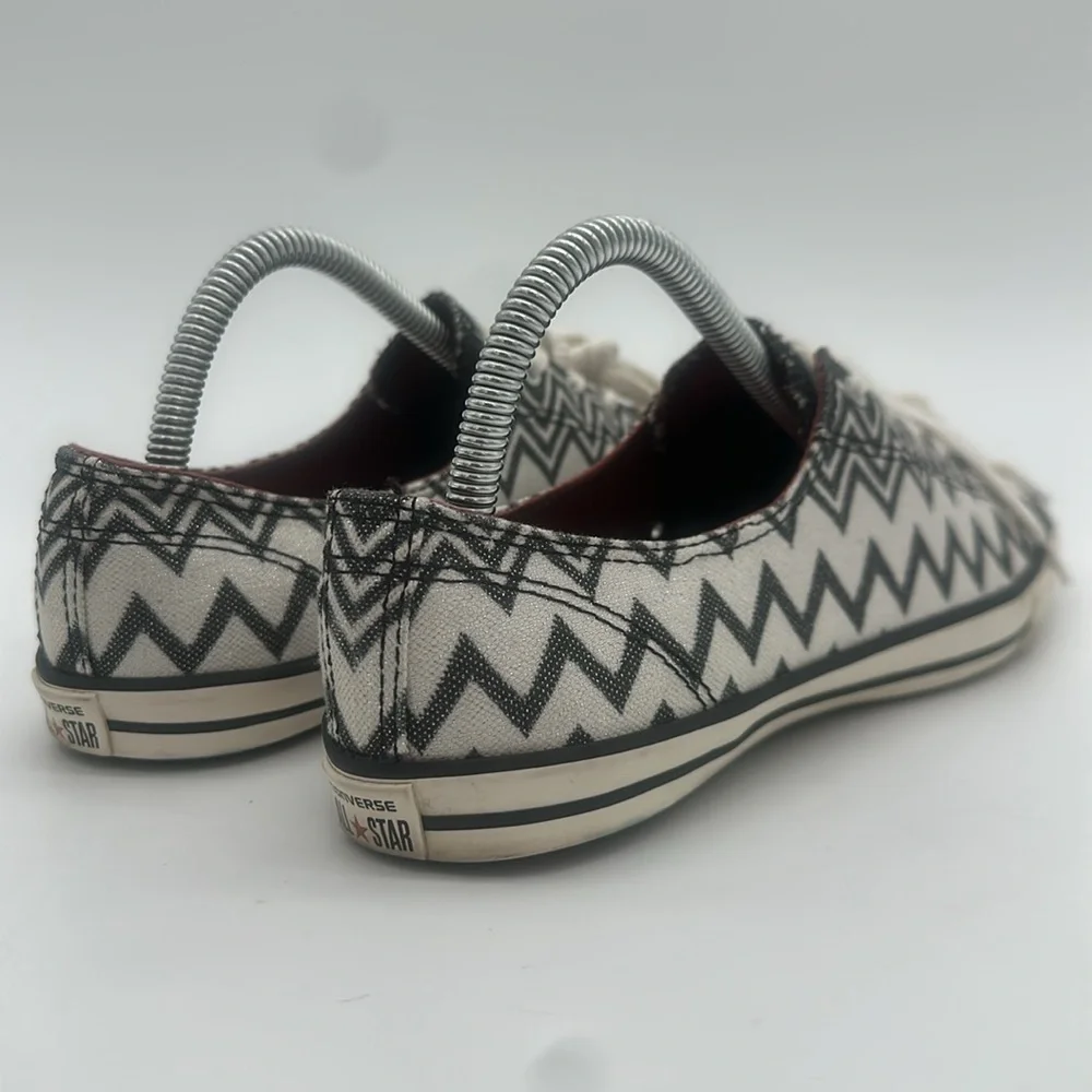 Converse x Missoni Collaboration Women’s Shoes Shiny Black White ZigZag W Size 8 - Picture 9 of 13